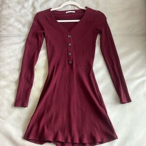 Reformation Jeans Dress Burgundy Size Small